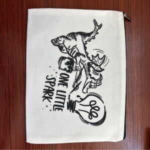 White Canvas Pouch with Figment from Walt Disney World Epcot